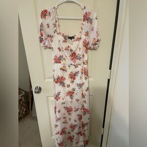 TRIXXI Clothing Company Maxi Dress Cream Floral Short Sleeve Medium